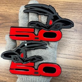 Par de emblemas Coyote 5.0, emblemas 3D de calcomanías de carreras agresivas y enojados, compatibles con Mustang 15-25, F150, motor Coyote, decoración universal para vehículos, automóviles, camiones