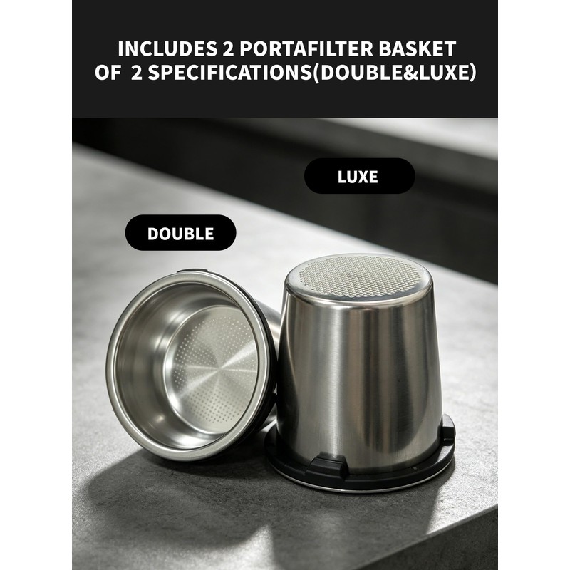 Portafilter Double and Luxe Basket compatible with Ninja Luxe Cafe