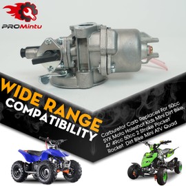 PROMintu Carburetor Carb Replaces For 50cc SYX Moto Holeshot Kids Mini Dirt Bike, 47 49cc 50cc 2 Stroke Pocket Rocket Dirt Bike Mini ATV Quad