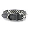 Spiked Studded Dog Collar-Chrome Round Stud Anti-Bite Collar (Black,M)