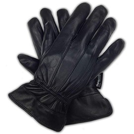 Hand Fellow Men’s Soft Nappa Sheepskin Warm Winter Leather Gloves Fleece Lining Thinsulate Gloves (X Large, Black Original)