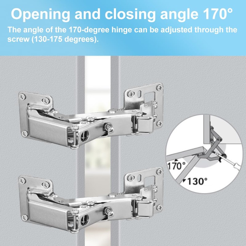 CYNNXIA 2 PCS 170 Degree Cabinet Hinge Kitchen Cupboard Doors