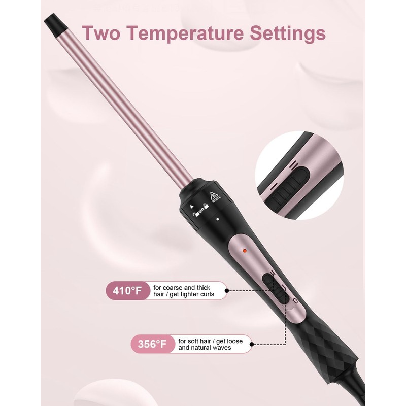 3/8 Inch Curling Iron, Small Curling Wand for Short &