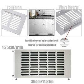 Gurxi 2 pieces ventilation sieve rectangular aluminium ventilation grille bridge plate aluminium ventilation grille rectangular high-quality aluminium ventilation grille for ideal ventilation