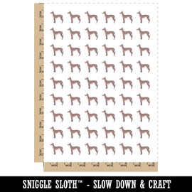 American Hairless Terrier Dog Solid Temporary Tattoo Water Resistant Fake Body Art Set Collection - 54 1" Tattoos (1 Sheet)
