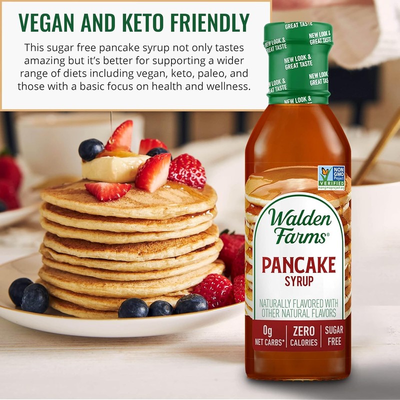 Walden Farms Pancake Syrup - Zero Calorie, Sugar-Free, Keto-Friendly, Low