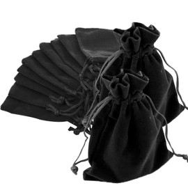 Time to Sparkle 10pcs 10x13cm Velvet Drawstring Bags Velvet Pouches for Jewelry Gift Packaging Wedding, Black