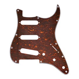 Musiclily 4Ply SSS 11 Holes Strat Electric Guitar Pickguard for Fender US/Mexico Made Standard Stratocaster Modern Style Guitar Parts,Red Tortoise