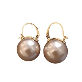 Stocking Stuffers Holiday Outfits for Women 2024 Pearl Drop Earrings for Women Gold Pearl Hoop Earrings Gold Pearl Earrings for Women Girls Christmas Jewelry Gifts for Women Girls(champagne pearl)