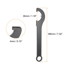 HARFINGTON C Hook Spanner Wrench 30mm Black Style Nut Shock Wrench Steel Chuck Nut for Lathe Clamping
