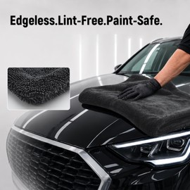1600 GSM Car Drying Towel, 36x24 70/30 Microfiber, Black