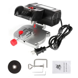 BEAMNOVA Mini Miter Saw Electric Power Table Benchtop Cut-Off Chop Max 45 Degree Cutting for Crafts Miniatures Metal Wood Plastic Compound Cutter