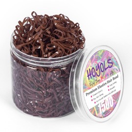 HOYOLS 1500 Pcs Brown Elastic Hair Bands – Small TPU Rubber Bands for Girls & Women, No Damage Hair Ties, Stretchy Ponytail Holders for Fine, Thin to Medium Hair (Brown)
