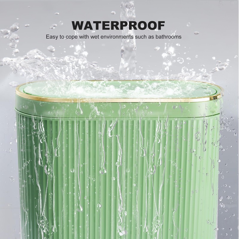 Supteron Bathroom Trash Can with Lid 3.2 Gallon Narrow Trash