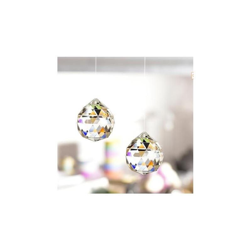 JIHUI JIHUI Clear Glass Crystal Ball Prism Pendant Suncatcher 40