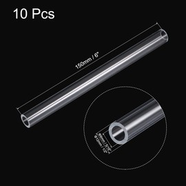 MECCANIXITY Acrylic Pipe Round Tube Clear 5/16" ID 1/2" OD 6" High Impact for Lighting, Models, Plumbing, Crafts 10 Pack