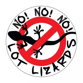 Ms. Carita by Safe Truck No Lot Lizard Decal Sticker 5" Diameter - D412