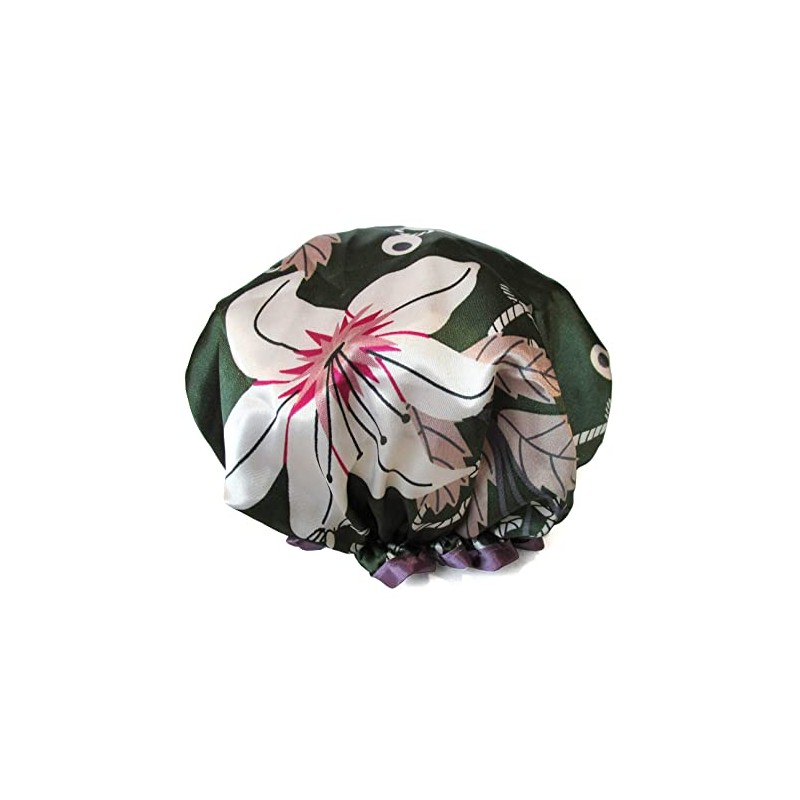 (Lily) - Quanchen Shower Cap for Women Long Hair,Reusable Elastic