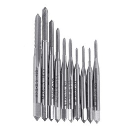 Wolfride 10 Pcs Tap Drill Set Mini Tap Set Spiral Tap Chamfer Tap Drilling Threading HSS High Speed Steel M1 M1.2 M1.4 M1.6 M1.7 M1.8 M2 M2.5 M3 M3.5 Tap Drill Bit Threading Middle Tap