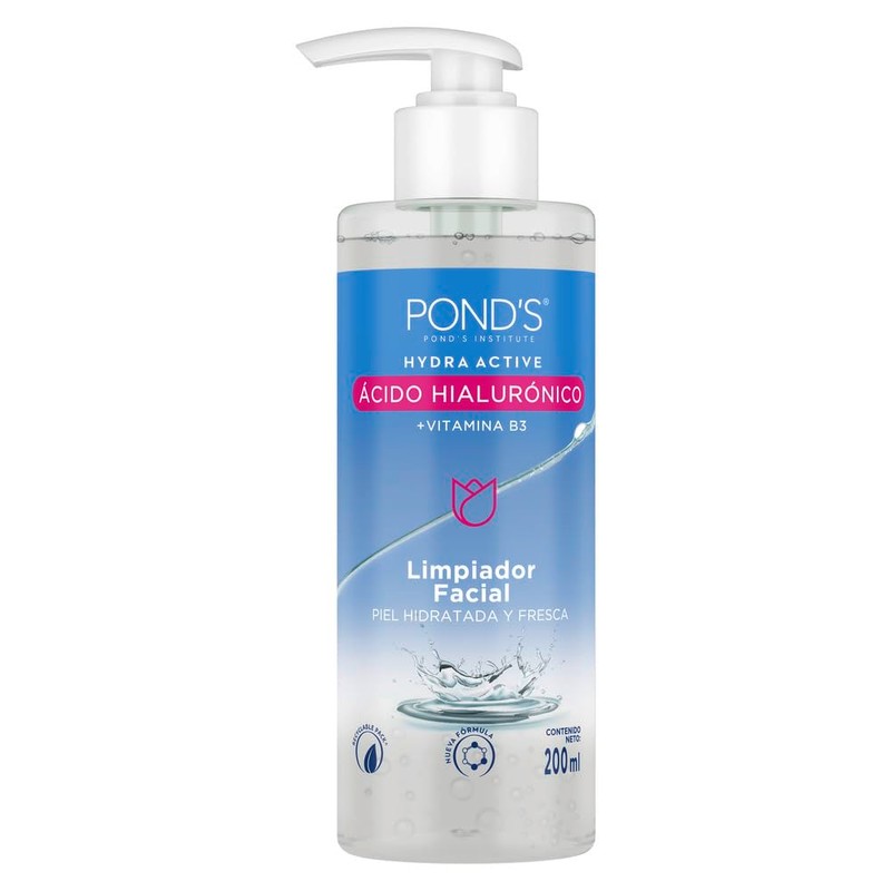 POND'S Limpiador Facial Hydra Active con Ácido Hialurónico 200 mL