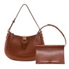 Vintage Vegan Leather Shoulder Bag (Brown)