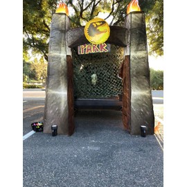 Halloween Inflatable Dinosaur Trunk or Treat Car Decorations Kit for SUV Banner，Garage Door Car Decorations Haunted House Car