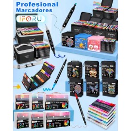 Marcadores Iforu 120 Colores Punta Pincel Doble Pincel Fineliner                                                                                      