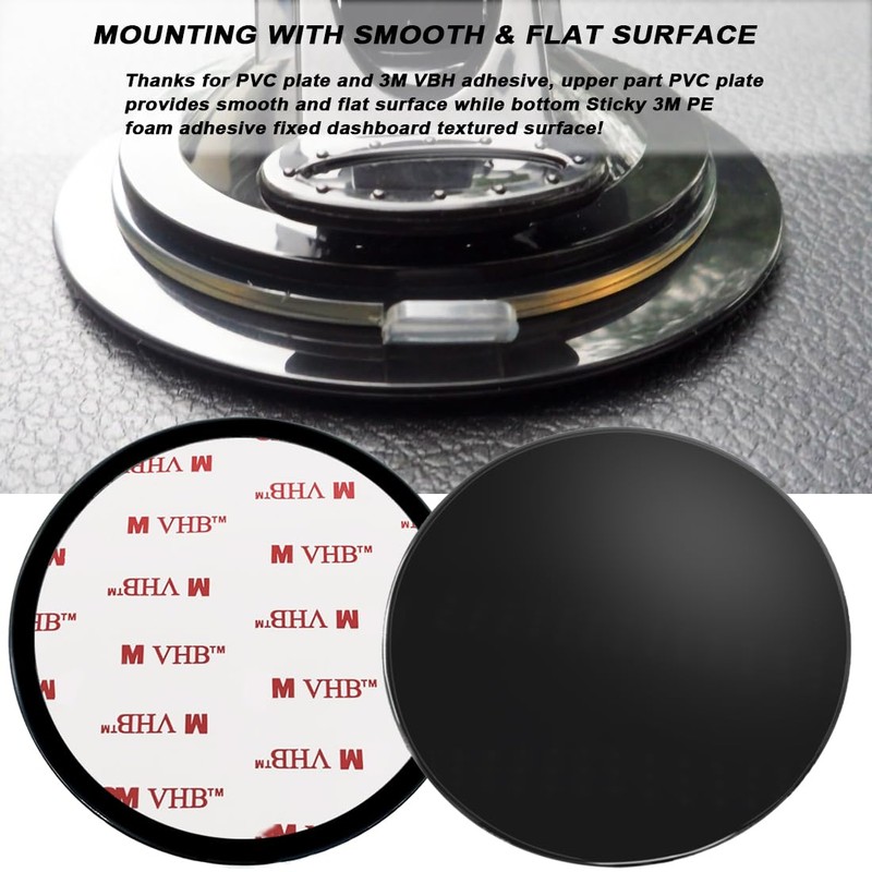 2 Pcs 95mm Adhesive Dashboard Mat Mounting Disc,3.74" Universal Suction
