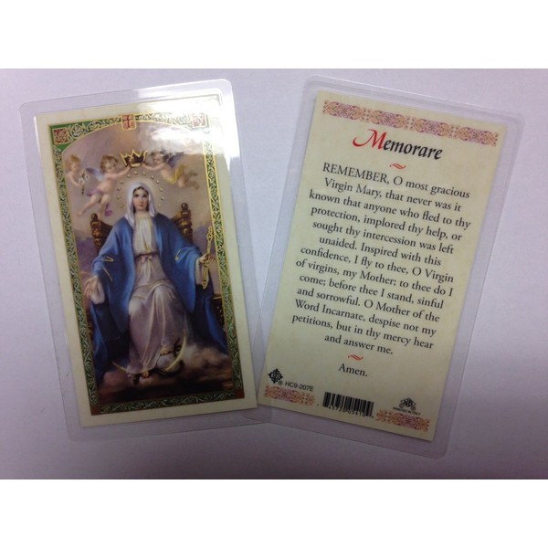 Holy Prayer Cards for The Prayer for Memorare Set of 2 in English
