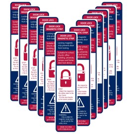 60 Pack Lockdown Magnetic Strips for School Office Public Business District Lockdowns Rapid Lockdown Magnet Strongest Lockdown Magnet 0.8mmThick (White, Printed Version)