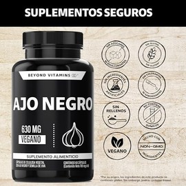 Beyond Vitamins | Ajo Negro 630mg, Cápsulas Veganas, Sin Conservantes, Sin Sabor. (60 Cápsulas)