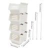 4-Pack Stackable Plastic Storage Baskets - Open Front Organizer Bins