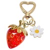 Mezrkuwr Cute Strawberry Keychain Bag Charm Kawaii Heart Flower Daisy