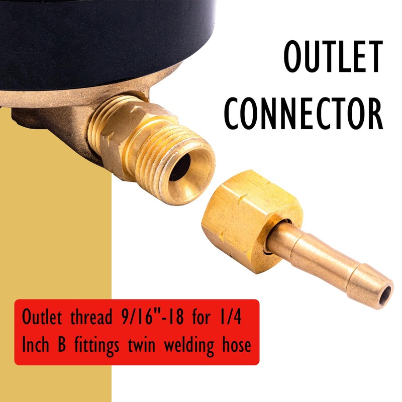 JZWELD Oxygen & Acetylene Regulators, CGA540 and CGA510 Inlet Connection