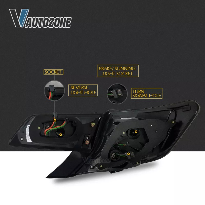 VLAND LED Tail Lights For Toyota Camry 2012-2014 Red Lens