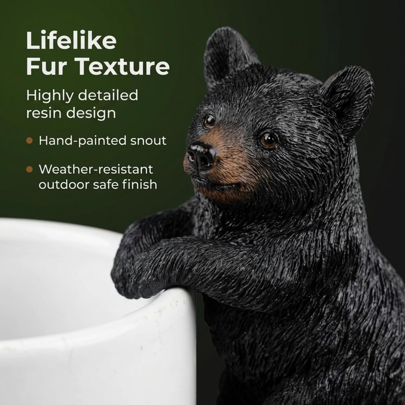 The Bridge Collection 3" Black Bear Pot Hangers - Set