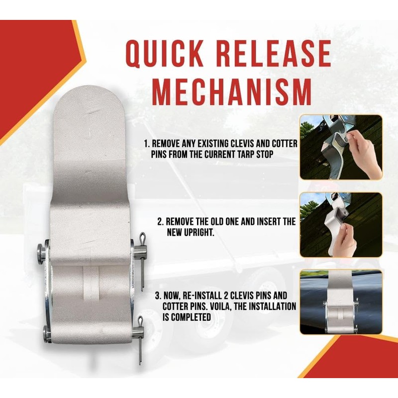 Mytee Products Quick Release 3" Aluminum Upright Tarp Stop -
