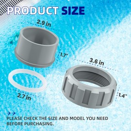 PalpitateC 006723F Connector Heater Flange fit for Raypack Pool Heater Parts, 2-Inch PVC and Nut Replacement for Rheem Pool Heater Model R185A, R265A, R335A, R405A - 2 Pack