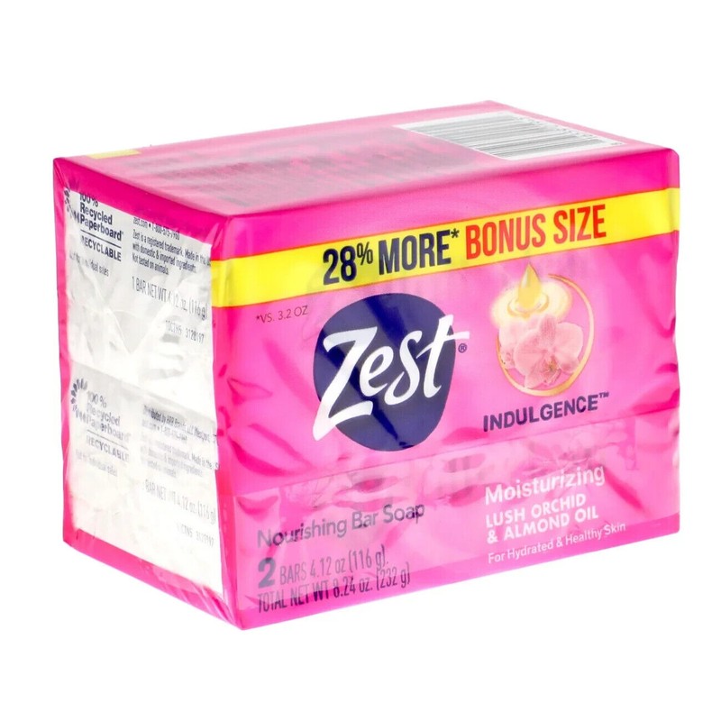 Zest Pack of 6 Zest Indulgence Deodorant Bar Soap Bars