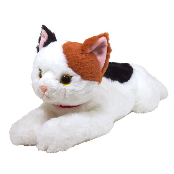 SUN LEMON Hiza Neko (Knee Cat) Plush, Calico Cat, Medium