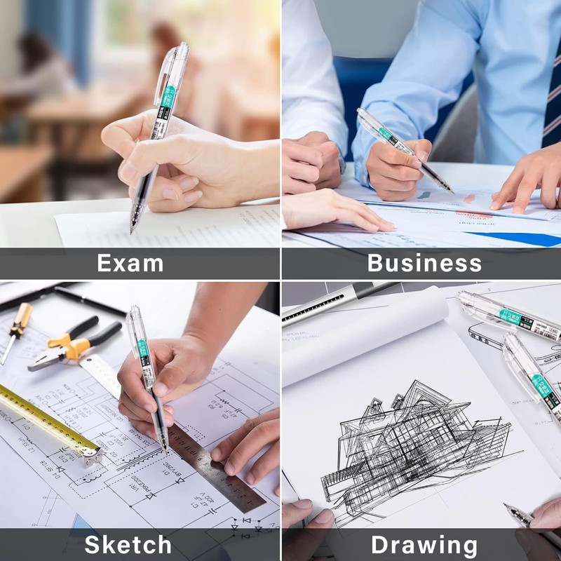 3 Pcs Retractable Black Ink Pens Fine Point Smooth Writing