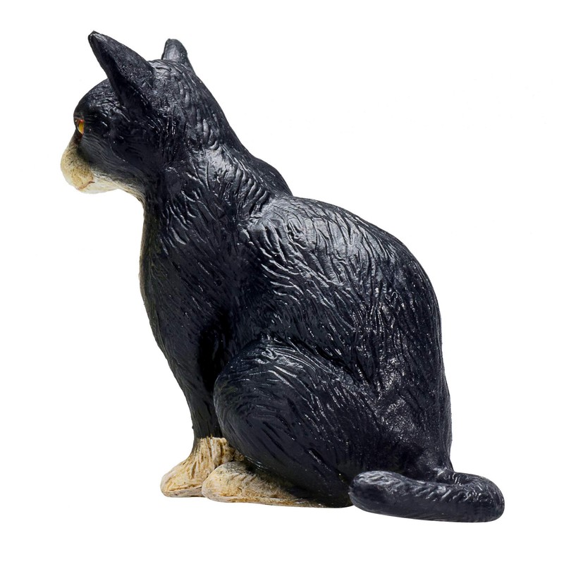 MOJO Cat Sitting Black and White Toy Figure