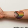 'Progress Pride Heart' Temporary Tattoo - Water Resistant, Skin-Safe, Non-Toxic