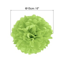 PATIKIL 6" Tissue Pom Poms Flowers, 10 Pack Paper Flower Ball for Wedding Bridal Shower Birthday Bachelorette Party Backdrop Decoration, Lime Green
