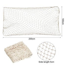 Capaneus 100 x 200 cm Fishing Net Decoration, Net for Hanging Fish Net Decoration, Maritime Decoration, Nets Background Wall Decoration for Carnival, Wedding, Party, Photography, Stage, White