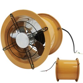 INTSUPERMAI 220V 8 inch Axial Fan Explosion-Proof Axial Flow Fan Cylinder Pipe Fan Tube Fan Wall Mounted Ventilator Draft Fan Tube Axial Fan 1400RPM Window Exhaust Fan for Kitchen Warehouse Workshop