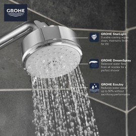 GROHE 260432431 Tempesta Cosmopolitan 100 4" Showerhead 1.75 GPM, 4 Sprays, Matte Black