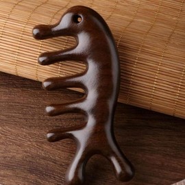 Gua Sha massager, face, scalp, body gua sha tool, acupressure tool, facial shape care, wooden massage comb, C-type stick / 괄사 마사지기 얼굴 두피 바디 괄사기 지압도구 얼굴형관리 우드 마사지 빗 C타입 스틱