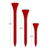 IZZO Golf Wood Golf Tees, 3.25 Inch, Red (Pack of