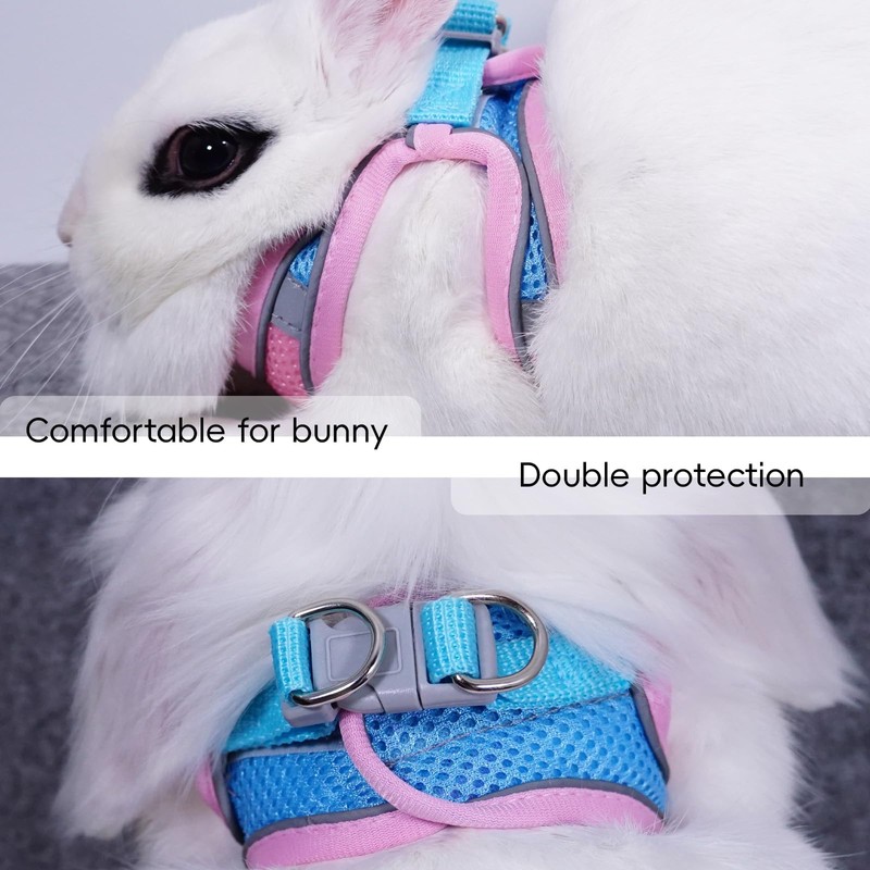 Rabbit Harness and Leash Set Escape Proof, Adjustable Soft Padded